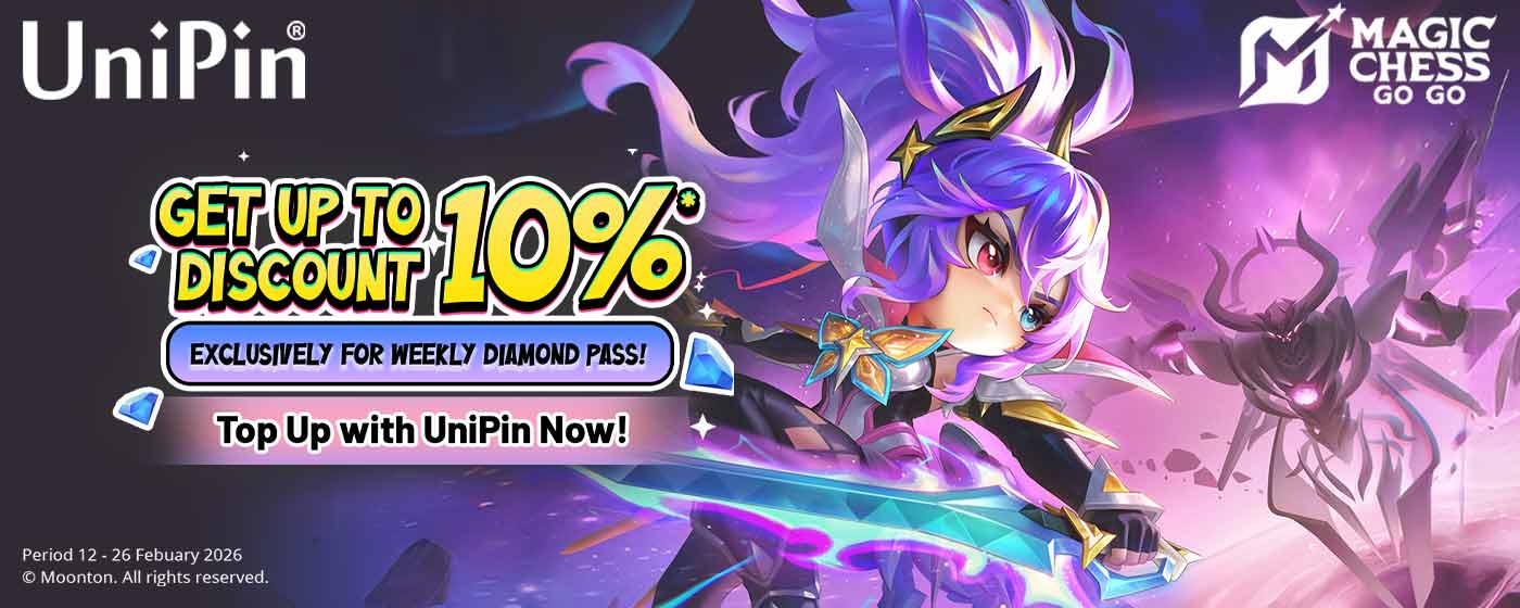 Get Up to 10% Discount on Magic Chess: Go Go Weekly Diamond Pass with UniPin